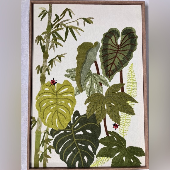 Green Botanical Embroidered Wall Art - Picture 6 of 6
